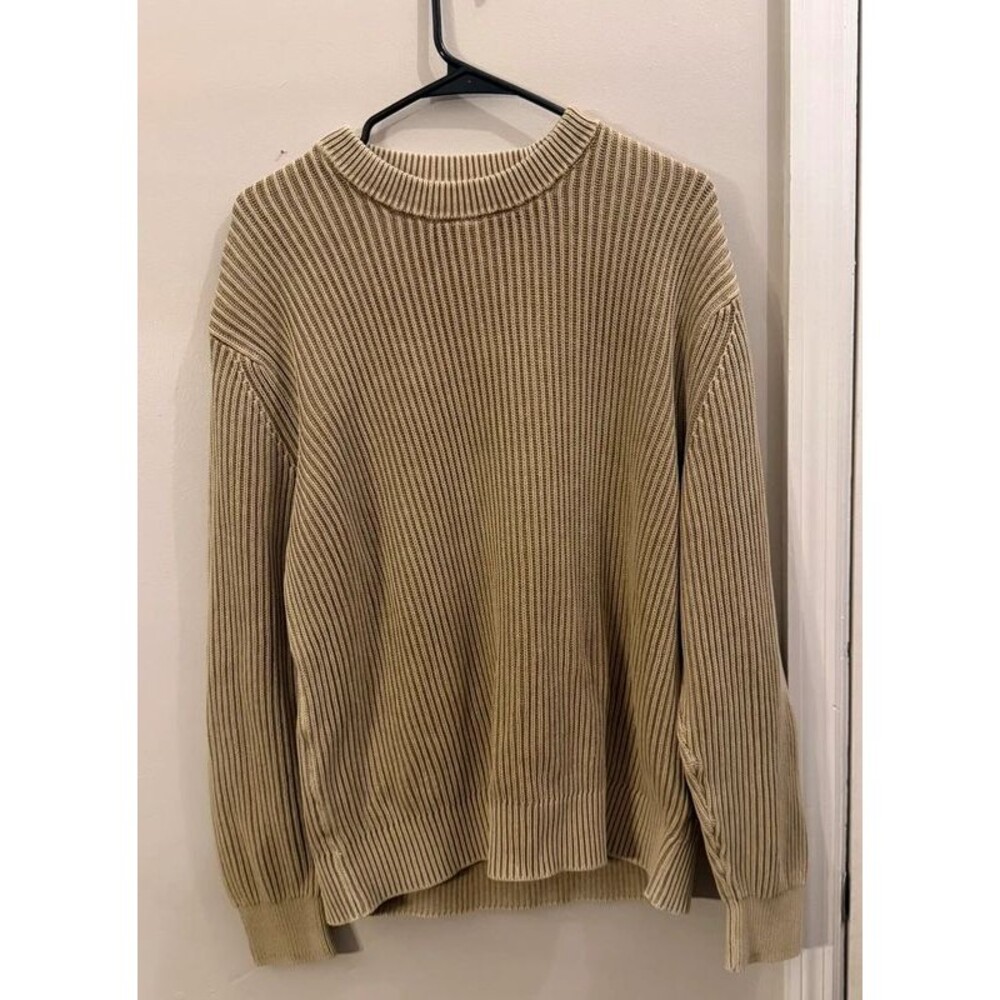American Eagle Brown and Tan Chunky Knit Sweater